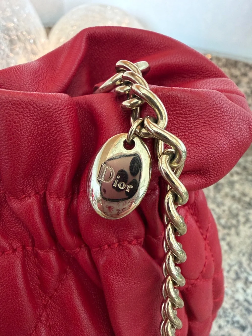 Christian Dior Red Gaufre Cannage Delices Mini Bag - Picture 3 of 14